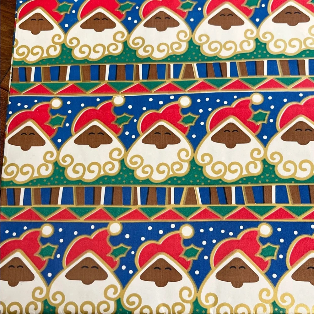 Vintage Jessica Stewart African American Holiday Christmas Flat Gift Wrap